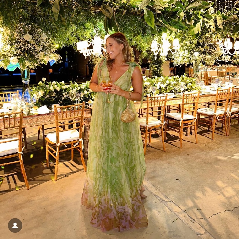 STAUD DANDELION GREEN FLORAL GOWN